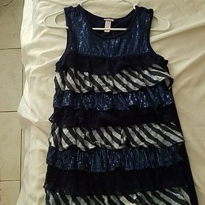 Navy sequin and lace dress by Justice